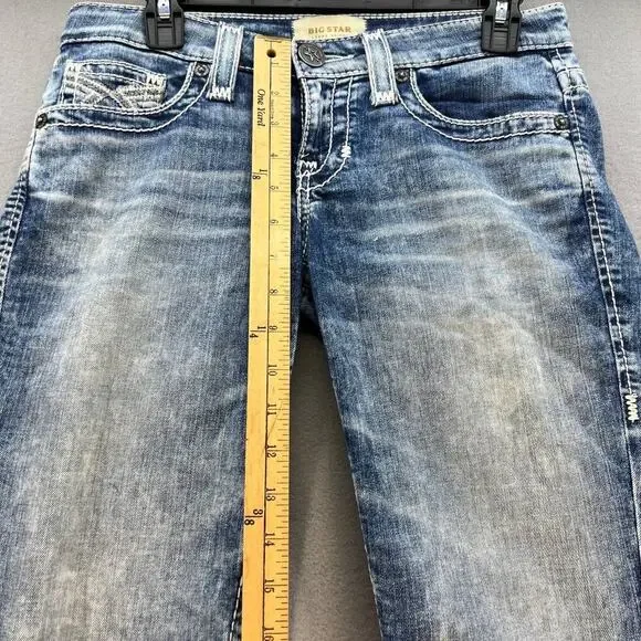 Big Star Women's Jenae Skinny Size 26L Light Stone Wash Hidden Logo Pocket - Picture 4 of 16